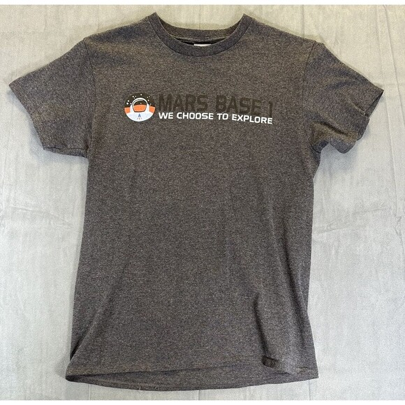 Mars Base 1 Nasa Kennedy Space Center TShirt Gray Short Sleeve Adult Small Tee - Picture 1 of 10